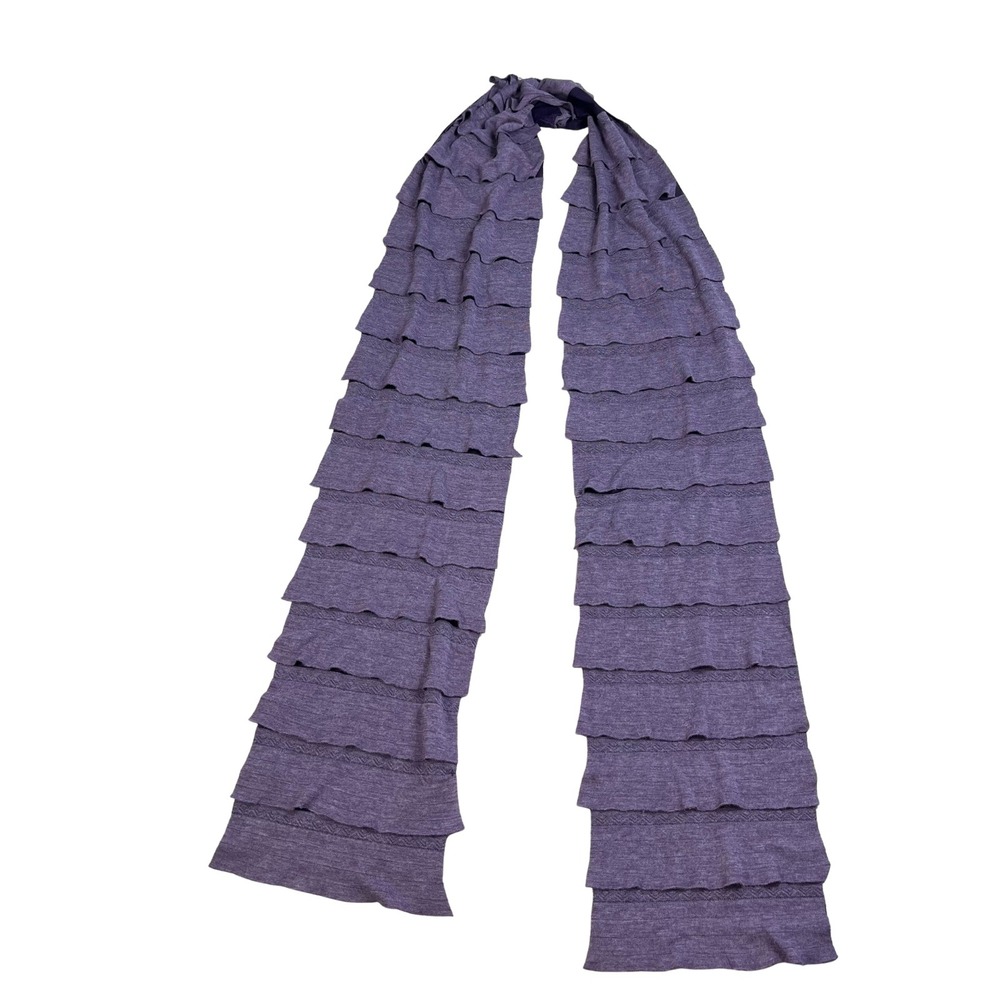 Purple Tiered Ruffle Skinny Scarf‎ Y2K Indie 90s Artsy